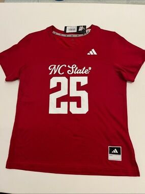 NC State Jersey Womens L Wolfpack 25  Red Football  adidas shirt $80